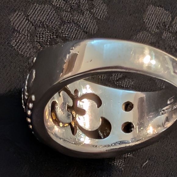 Judith Ripka Ball Bead Solid Sterling Silver Wide Band Dome Ring Size 9 - Picture 11 of 13